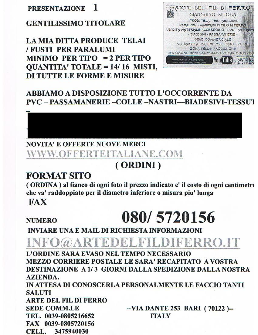 PRESENTAZIONE 1 fusti per paralumi e accessori  ( passamanerie-c